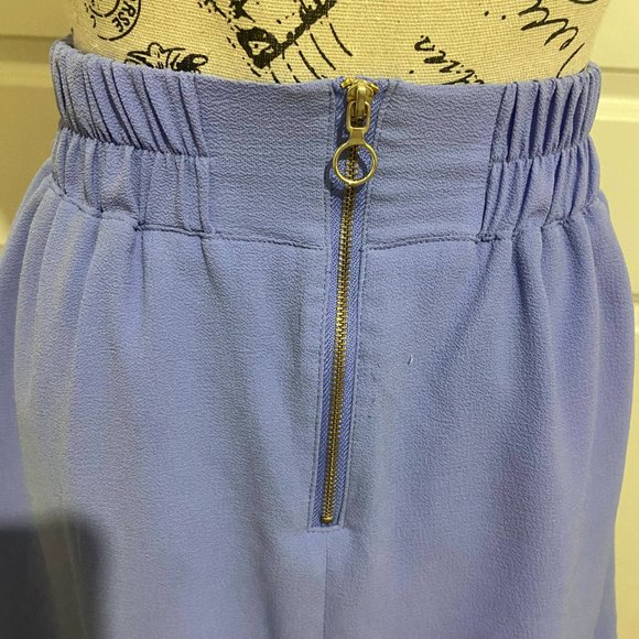 purple/periwinkle above the knee dynamite skirt with gold zipper - Picture 3 of 4